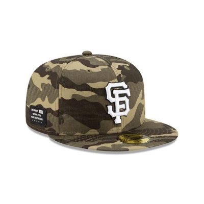 Green San Francisco Giants Hat - New Era MLB Armed Forces Weekend 59FIFTY Fitted Caps USA6542107